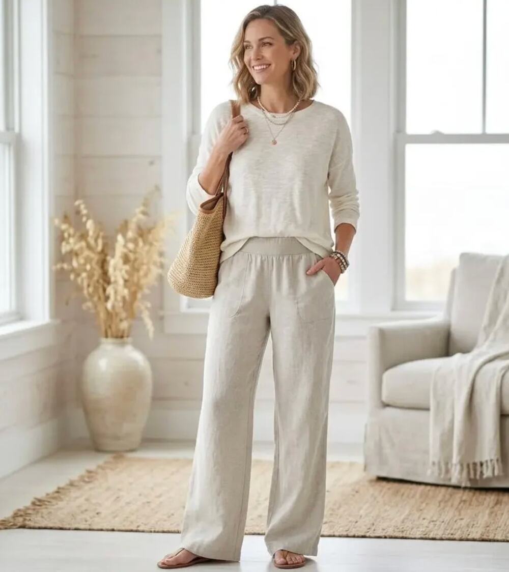 Allen Allen Linen Wide Leg Pants XL - Excellent Condition